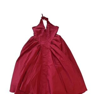 Chic Red Halter Dress